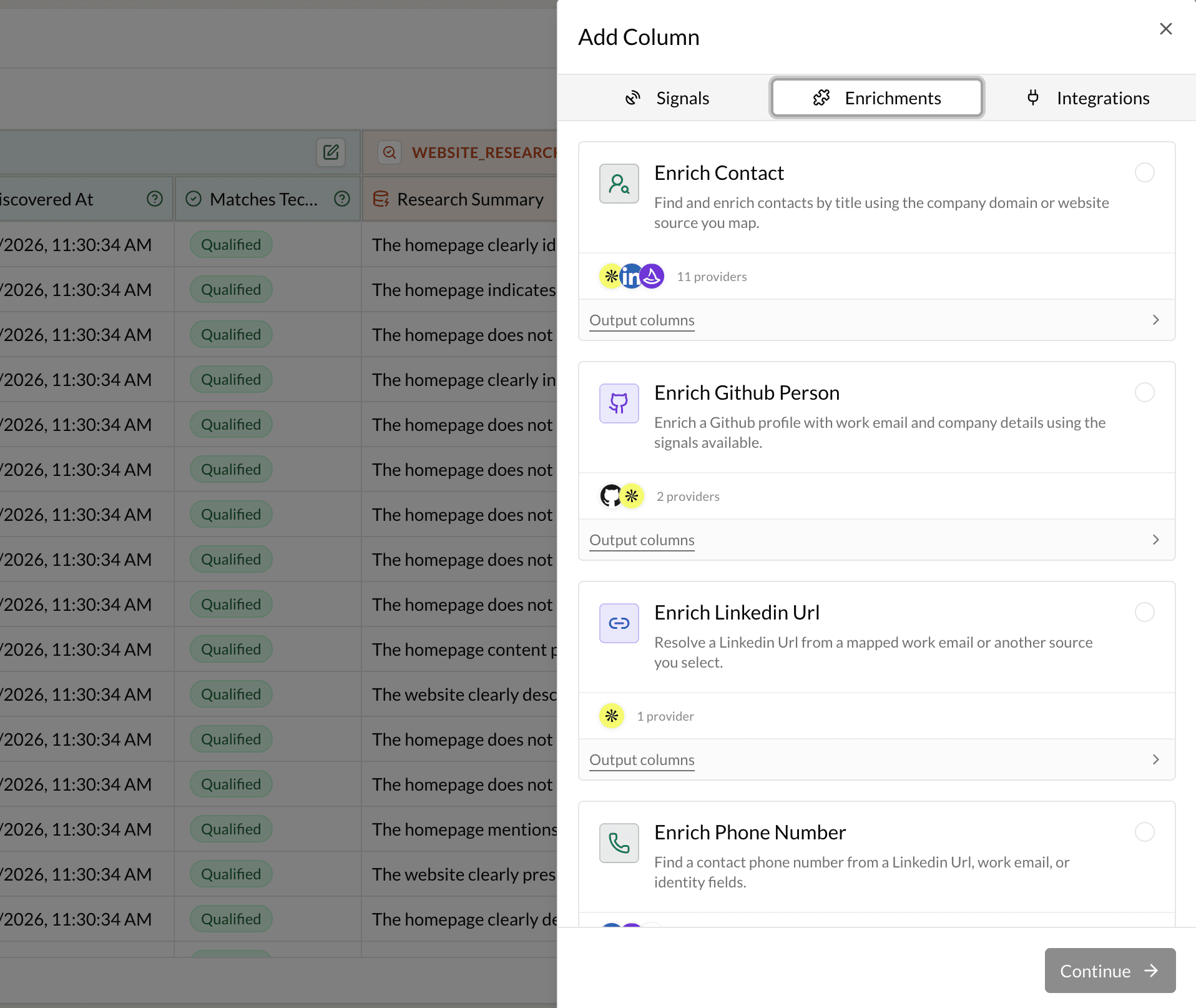 Plyne enrichment: people and contact fields